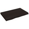vidaXL Comptoir de salle de bain marron fonc&eacute; bois massif trait&eacute;
