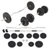 vidaXL Ensemble d'halt&egrave;res et barres d'halt&egrave;res 30 kg