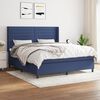 vidaXL Sommier &agrave; lattes de lit avec matelas Bleu 160x200 cm Tissu
