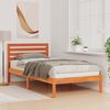 vidaXL Cadre de lit avec tête de lit Brun cire 90 x 200 cm Pin massif