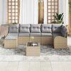 vidaXL Ensemble de canap&eacute; de jardin 8 pcs Beige Poly rotin