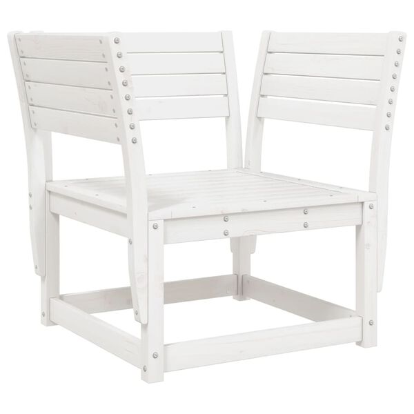 vidaXL Salon de jardin 8 pcs Blanc Bois de pin massif