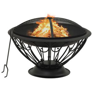 vidaXL Foyer avec tisonnier 75 cm XXL Acier