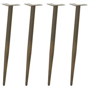 vidaXL Pieds de table console forme conique 4 pi&egrave;ces acier naturel 72-73 cm