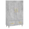 vidaXL Buffet haut gris b&eacute;ton 69,5x31x115 cm bois d'ing&eacute;nierie