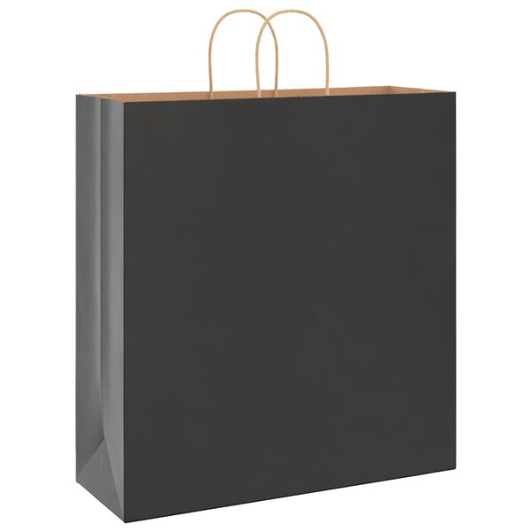 vidaXL Sacs en papier 50 pcs avec poign&eacute;es noir 45x17x48 cm