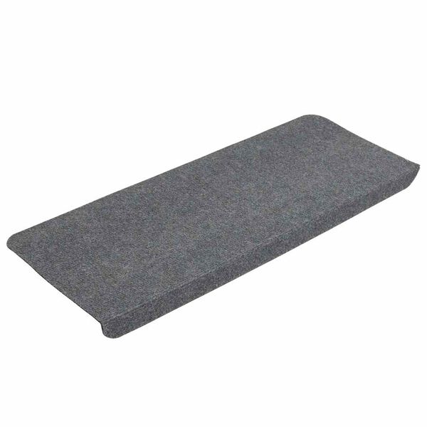vidaXL Tapis d'escalier autocollants 15 pcs 65x24,5x3,5 cm Gris