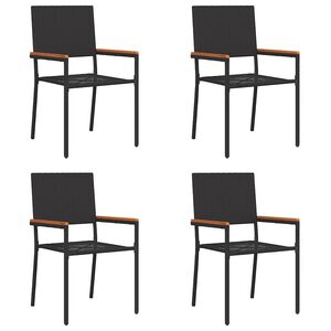vidaXL Chaises empilables de jardin 4 pc Noir et Marron