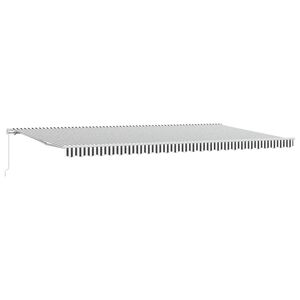vidaXL Auvent manuel r&eacute;tractable anthracite et blanc 600x300 cm