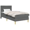 vidaXL Cadre de lit avec matelas Gris fonc&eacute; 90 x 190 cm tissu