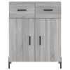 vidaXL Buffet haut Sonoma gris 69,5x34x180 cm Bois d'ing&eacute;nierie