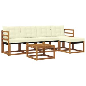 vidaXL Ensemble de canap&eacute;s d'ext&eacute;rieur 6 pc Naturel et Cr&egrave;me