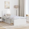 vidaXL Cadre de lit avec t&ecirc;te de lit Blanc 75 x 190 cm Pin massif