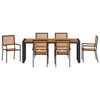 vidaXL Ensemble de salle &agrave; manger pour jardin 7 pcs Noir et Marron