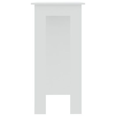 vidaXL Table de bar avec étagère Blanc 102x50x103,5 cm Aggloméré