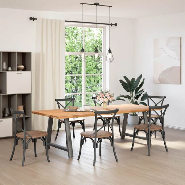 vidaXL Pieds de table &agrave; manger en forme de A 2 pi&egrave;ces Anthracite 100 x (72-73) cm Acier