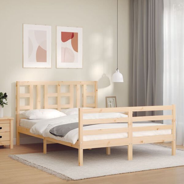 vidaXL Cadre de lit sans matelas 160x200 cm bois massif