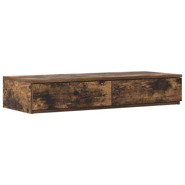 vidaXL Tiroirs de lit avec tiroir Ch&ecirc;ne fum&eacute; 100 x 36,5 x 16,5 cm