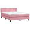 vidaXL Sommier &agrave; lattes de lit avec matelas rose 160x220 cm velours