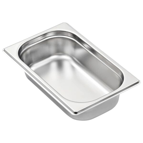 vidaXL R&eacute;cipients Gastronorm 8 pcs GN 1/4 65 mm Acier inoxydable