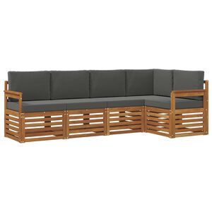 vidaXL Ensemble de canap&eacute; d'angle 5 pcs Naturel et Anthracite