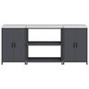 vidaXL Ensemble de rangement cuisine avec &eacute;tag&egrave;re 3 pcs Anthracite