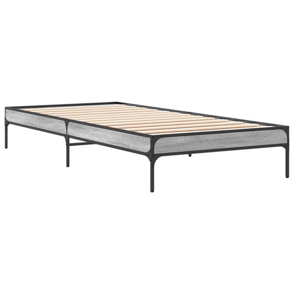 vidaXL Cadre de lit sans matelas sonoma gris 90x200 cm