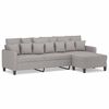vidaXL Canap&eacute; &agrave; 3 places avec repose-pieds Gris clair 210 cm Tissu