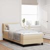 vidaXL Lit &agrave; ressorts avec matelas Cr&egrave;me 90 x 190 cm tissu