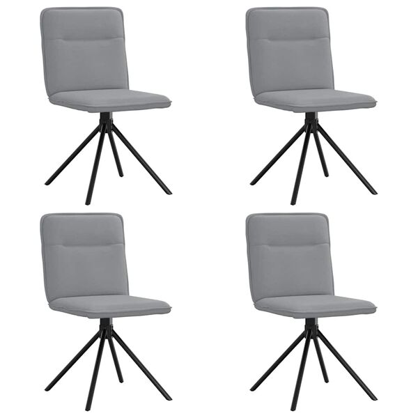 vidaXL Chaises &agrave; manger lot de 4 gris clair tissu