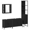 vidaXL Ensemble de mobilier de salle de bain avec &eacute;tag&egrave;re 4 pcs Noir