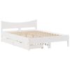 vidaXL Cadre de lit avec tiroirs blanc 120x200 cm bois de pin massif