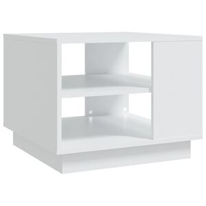 vidaXL Table basse blanc 55x55x43 cm bois d'ing&eacute;nierie