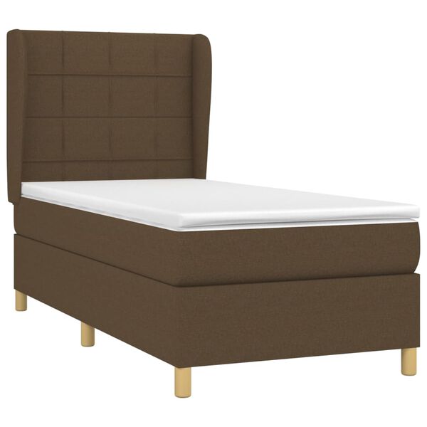 vidaXL Sommier &agrave; lattes de lit avec matelas Marron fonc&eacute; 100x200 cm