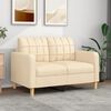 vidaXL Canap&eacute; &agrave; 2 places Cr&egrave;me 120 cm Tissu