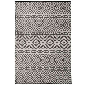 vidaXL Tapis &agrave; tissage plat d'ext&eacute;rieur 160x230 cm Rayures noires