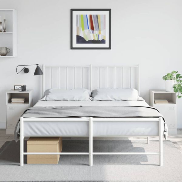 vidaXL Tables de chevet 2 pcs blanc 34,5x39x62 cm acier
