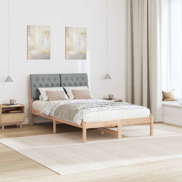 vidaXL Cadre de lit Gris clair 120 x 200 cm Pin massif