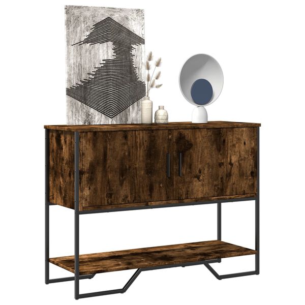 vidaXL Table console chêne fumé 100x35x74,5 cm bois d'ingénierie
