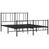 vidaXL Cadre de lit m&eacute;tal sans matelas avec pied de lit noir 140x190cm