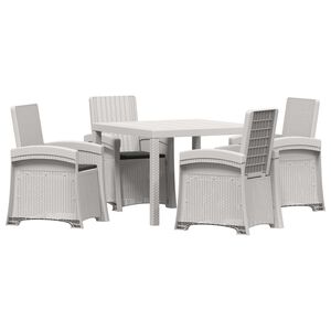 vidaXL Ensemble de salle &agrave; manger pour jardin 5 pc Blanc et anthracite