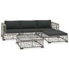 vidaXL Salon de jardin 5 pcs avec coussins R&eacute;sine tress&eacute;e Gris