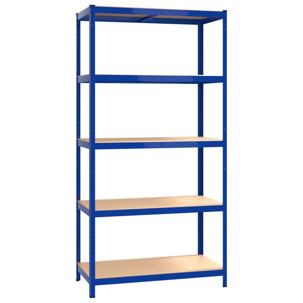 vidaXL &Eacute;tag&egrave;res &agrave; 5 niveaux 4pcs Bleu Acier et bois d'ing&eacute;nierie