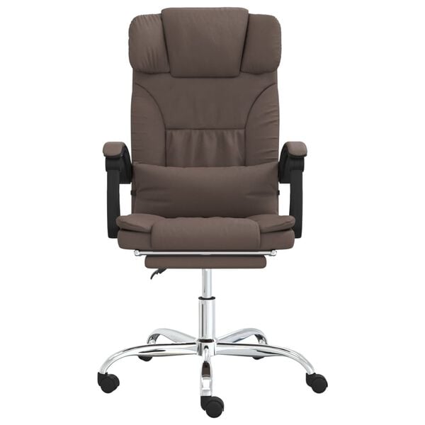 vidaXL Fauteuil de massage inclinable de bureau Marron Similicuir
