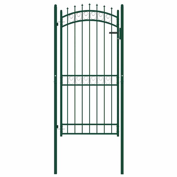 vidaXL Portail de cl&ocirc;ture avec pointes Acier 100x200 cm Vert