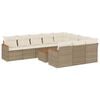 vidaXL Salon de jardin 11 pcs avec coussins beige r&eacute;sine tress&eacute;e
