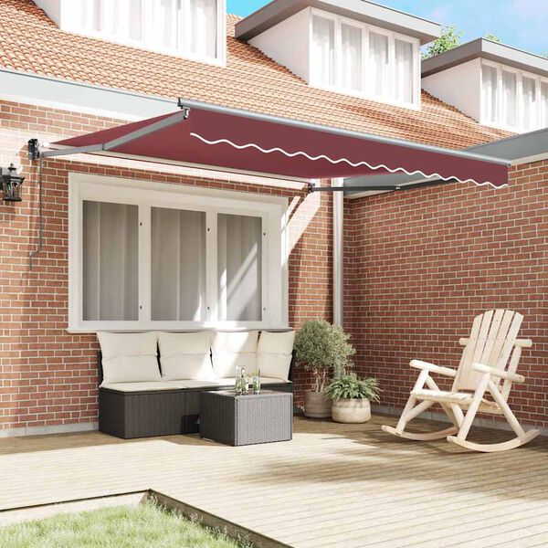 vidaXL Auvent r&eacute;tractable automatique bordeaux 300x250 cm