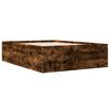 vidaXL Cadre de lit sans matelas ch&ecirc;ne fum&eacute; 135x190 cm