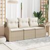 vidaXL Ensemble de canap&eacute; de jardin Beige polyrotin