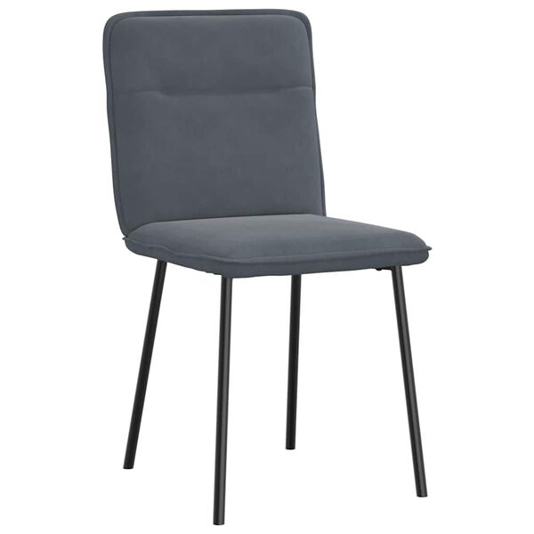 vidaXL Chaises &agrave; manger lot de 6 gris fonc&eacute; velours